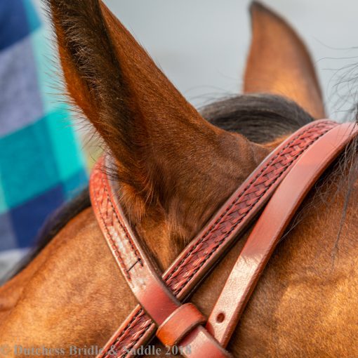 Fabtron Basket Tooled Headstall in chestnut