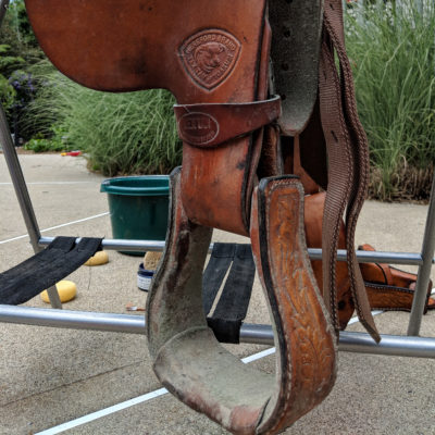 Mold on a Western saddle stirrup