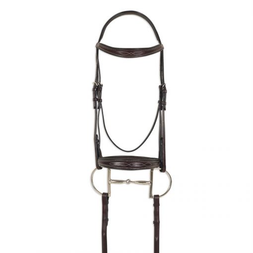 pessoa pro fancy stitched tapered bridle dark brown