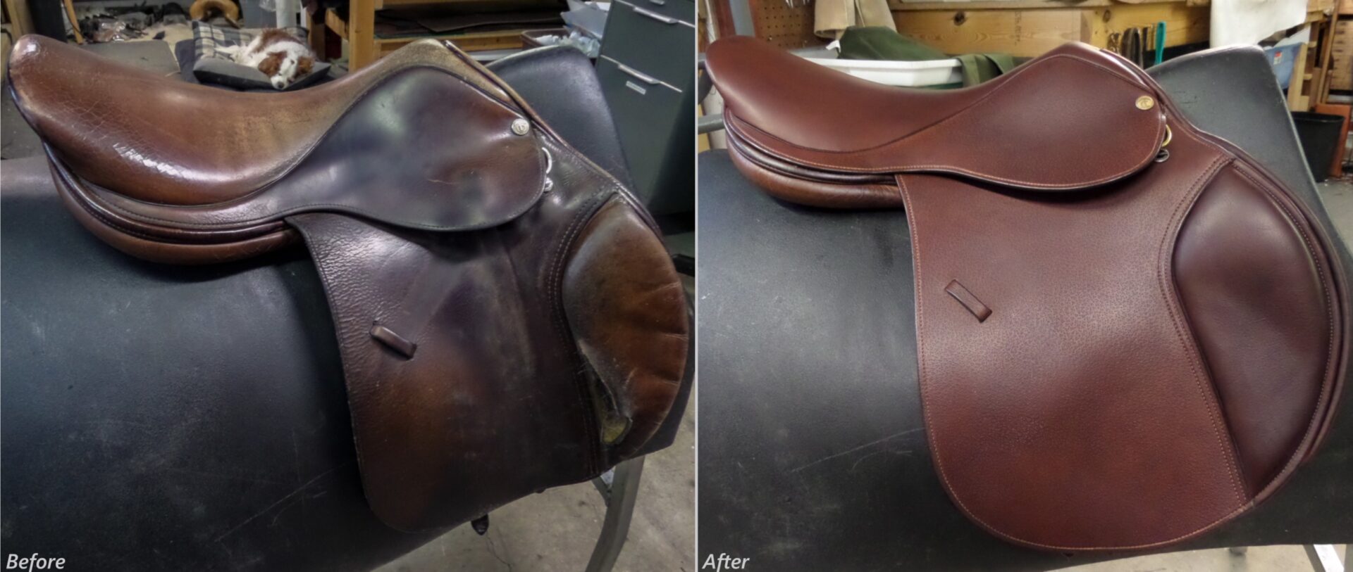 Tad Coffin jumping saddle seat and knee pad replacement