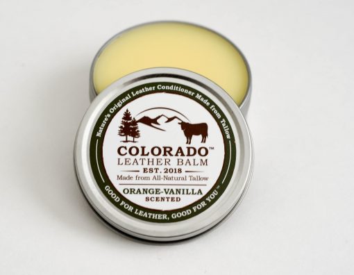 Colorado leather balm natural tallow leather conditioner orange-vanilla