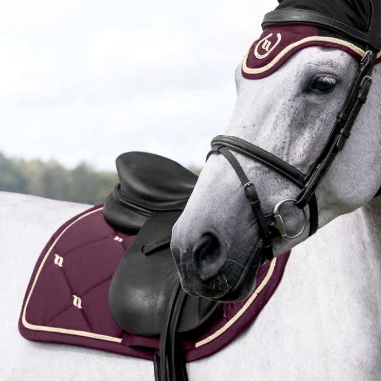 Equestrian gift ideas 2019: cozy up on winter rides with the elegant Back on Track Nights Collection saddle pad, featuring Welltrex technology.