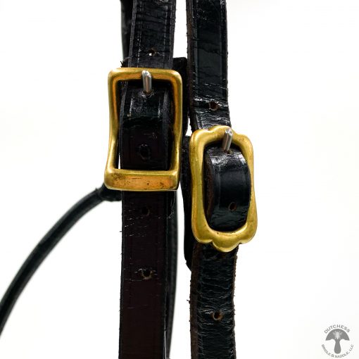 Rolled Bitslip with Drop Noseband Headstall 0261 Buckles