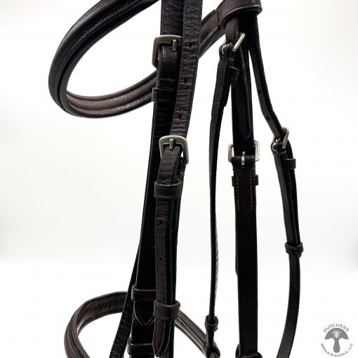 Smith Saddlery black leather double chain curb strap horse tack equine 